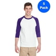 thumbnail image 1 of Mens Heavy Cotton ¾-Sleeve Raglan 5 Pack, 1 of 2