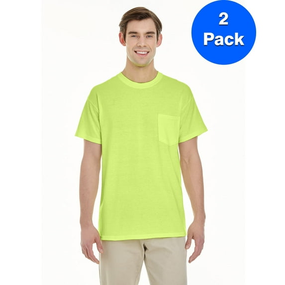 Mens Heavy Cotton T-Shirt with a Pocket 2 Pack