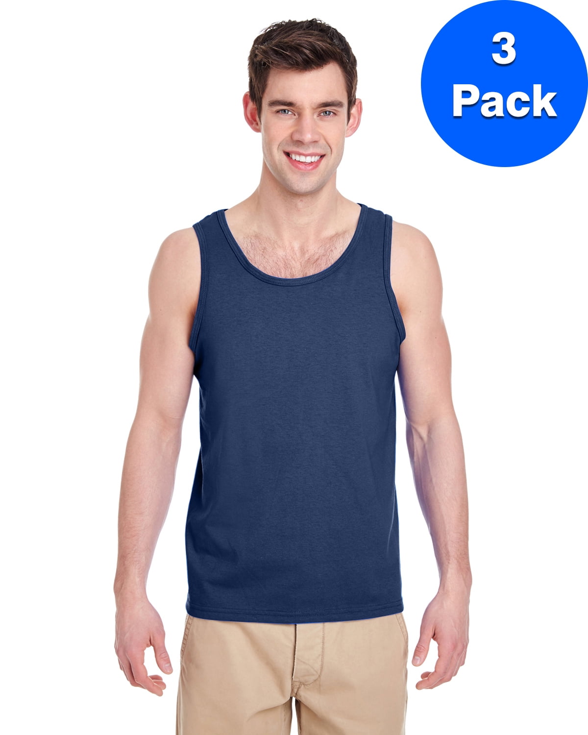 Mens Heavy Cotton Tank Top 3 Pack