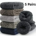 thumbnail image 1 of Mens Heavy Thick Wool Socks - Soft Warm Comfort Winter Crew Socks (Pack of 3/5),Multicolor,One Size 7-12, 1 of 7