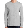 thumbnail image 1 of Mens Heavy-Weight Long Sleeve 100% Cotton Tee Shirt, 3XL Ash Gray, 1 of 5