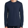 thumbnail image 1 of Mens Heavy-Weight Long Sleeve 100% Cotton Tee Shirt, Large Navy Blue (TALL Size), 1 of 5