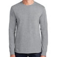 thumbnail image 1 of Mens Heavy-Weight Long Sleeve 100% Cotton Tee Shirt, XL Athletic Heather Gray (TALL Size), 1 of 5