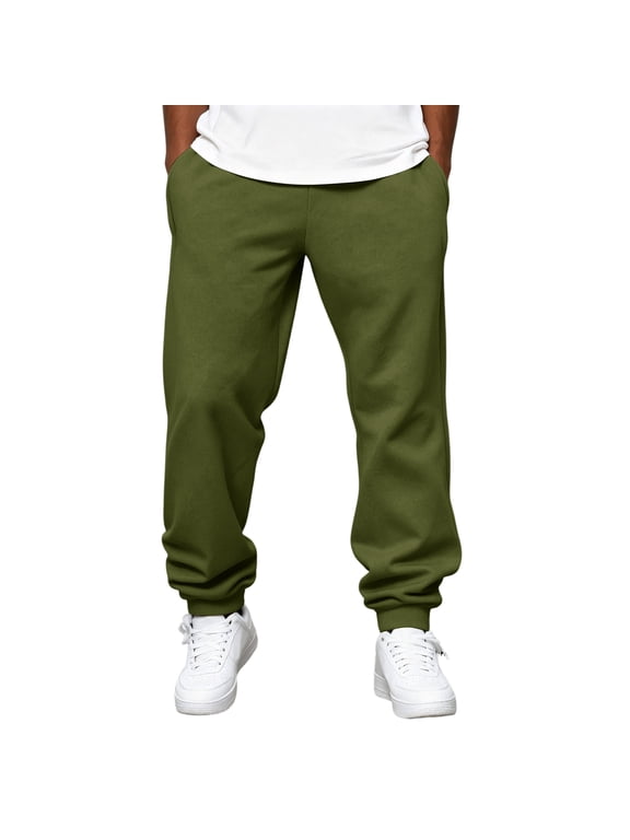Mens Heavyweight Baggy Sweatpants Wide Leg Elastic Waist Drawstring Athletic Loose Jogger Workout Sweat Pants