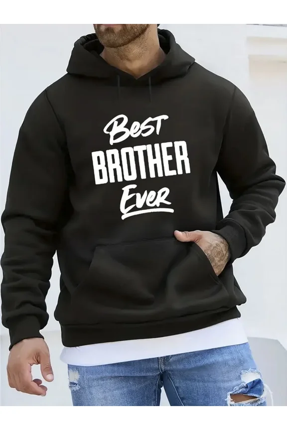 Mens Heavyweight Best Brother Ever Graphic Pullover Sweat Hoodie Shirt for Men & Women, up to Size 5XL
