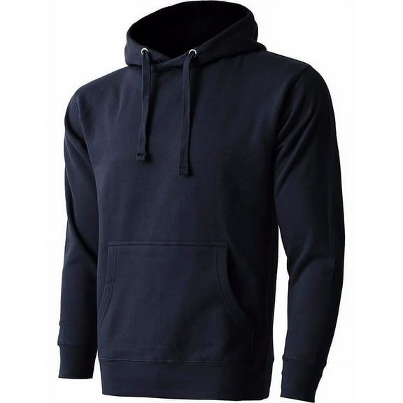 Mens Heavyweight Casual Pullover Hoodie Sweatshirt with Front Pocket (Navy, XL)