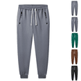 thumbnail image 1 of Mens Heavyweight Fleece Lined Jogger Trousers Elastic Cuff Casual Winter Sweatpants with Zipper Side Pockets for Daily Wear, 1 of 9