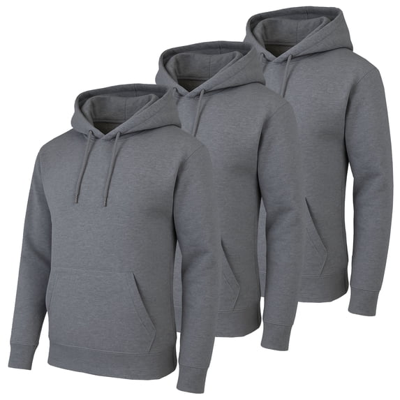 Mens Heavyweight Fleece Lined Pullover Hoodie 3 Pack
