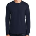 thumbnail image 1 of Mens Heavyweight Long Sleeve 100% Cotton Tee Shirt, 2XL Deep Navy Blue, 1 of 5