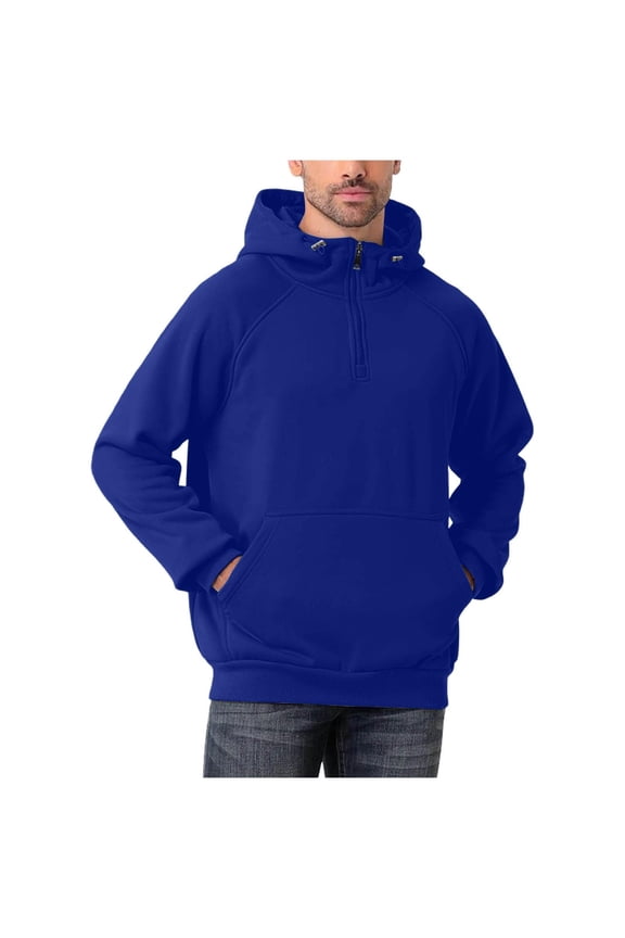 Mens Heavyweight Quarter Zip Hoodie Tactical Fleece Pullover Thick Warm Workout Sweatshirt with Pockets