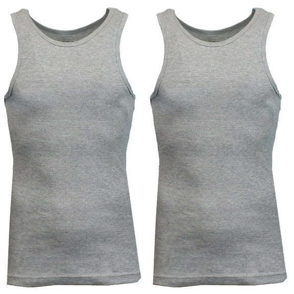 Mens Heavyweight Ribbed Tank Top (2-PACK)