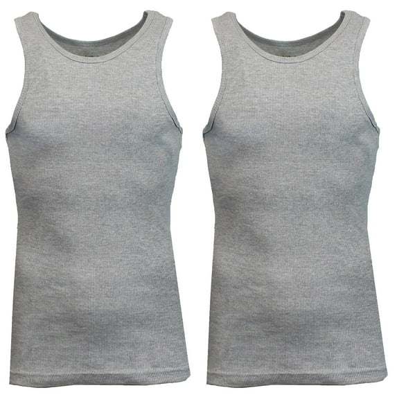 Mens Heavyweight Ribbed Tank Top (2-PACK)