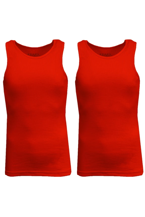 Mens Heavyweight Ribbed Tank Top (2-PACK)