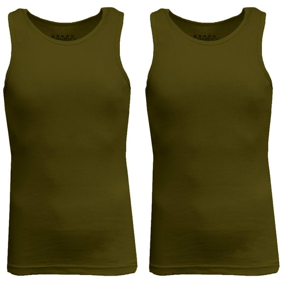 Mens Heavyweight Ribbed Tank Top (2-PACK)