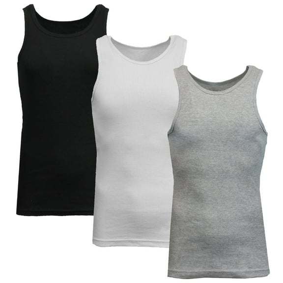 Mens Heavyweight Ribbed Tank Top ( 3-PACK)