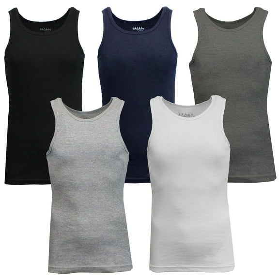 Mens Heavyweight Ribbed Tank Top (5-PACK)