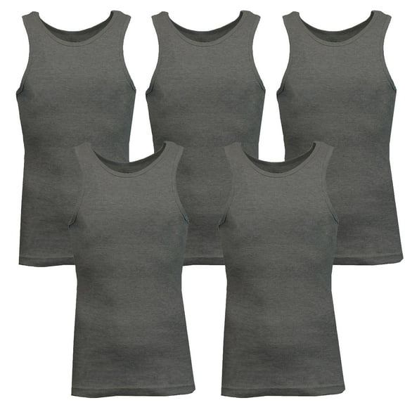 Mens Heavyweight Ribbed Tank Top (5-PACK)