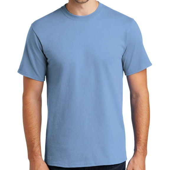 Mens Heavyweight Rugged 100% Cotton Tee Shirt, Large Light Blue (TALL SIZE)