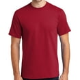thumbnail image 1 of Mens Heavyweight Rugged 100% Cotton Tee Shirt, Large Red, 1 of 5