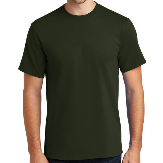 Mens Heavyweight Rugged 100% Cotton Tee Shirt, Medium Olive Green