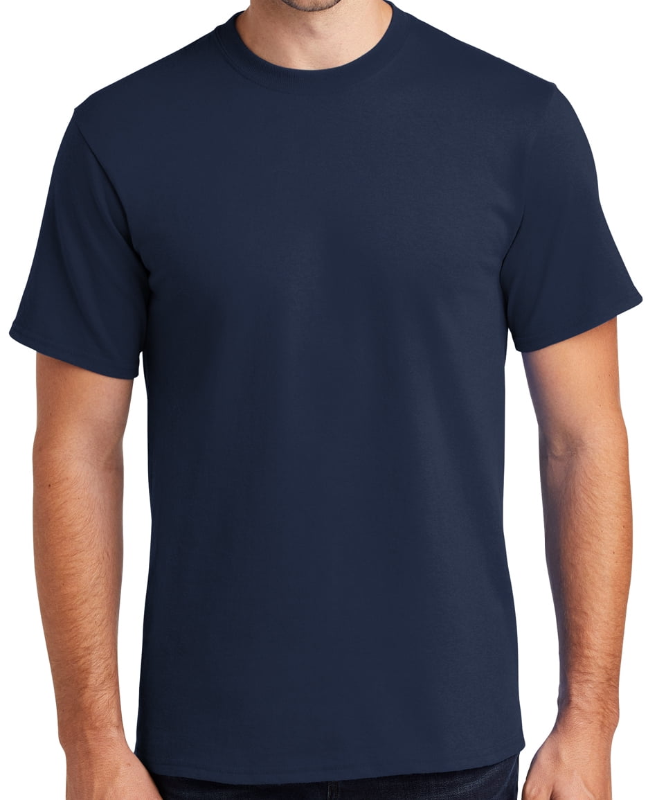 Mens Heavyweight Rugged 100% Cotton Tee Shirt, XL Navy Blue (TALL SIZE ...