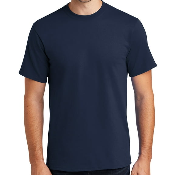 Mens Heavyweight Rugged 100% Cotton Tee Shirt, XL Navy Blue (TALL SIZE)