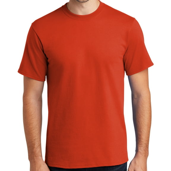 Mens Heavyweight Rugged 100% Cotton Tee Shirt, XL Orange (TALL SIZE)
