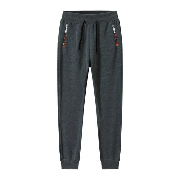 Mens Heavyweight Sherpa Sweatpants Winter Fleece Lined Joggers, Running Casual Pants with Zipper Pockets