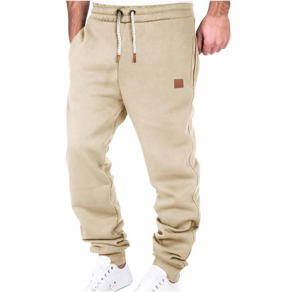 Mens Heavyweight Sweatpants Baggy Straight Casual Pants Elastic Waist Workout Athletic Joggers Pockets Sweat Pants