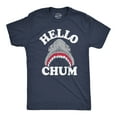 thumbnail image 1 of Mens Hello Chum T Shirt Funny Shark Attack Bite Greeting Joke Tee for Guys Graphic Tees, 1 of 9