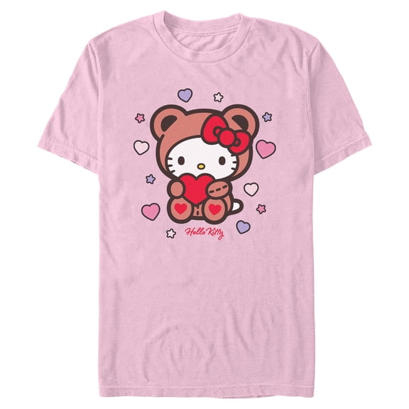 Mens Hello Kitty Cute Valentine Bear T Shirt