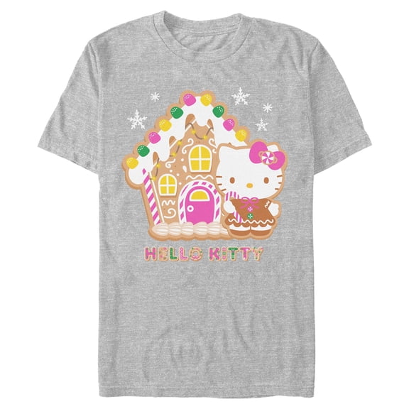 Mens Hello Kitty Gingerbread House and Kitty T Shirt