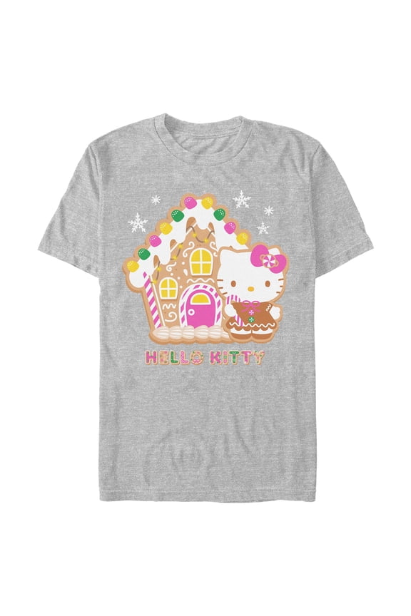 Mens Hello Kitty Gingerbread House and Kitty T Shirt