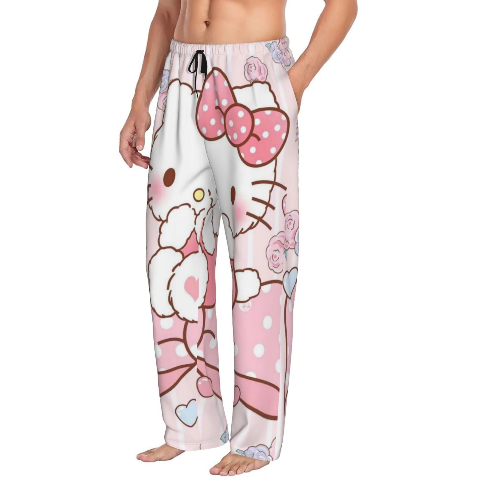 【AMOMENTO×KITTY BUNNY PONY】24fw COTTON PAJAMA PANTS Mens Hello Kitty Pajama Pants Soft Lightweight Pajama Pants