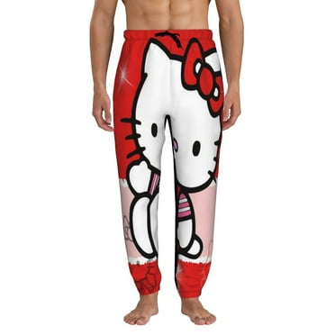 Mens Hello Kitty Sweatpants Lounge Pants Jogger Pants Lightweight Casual with Pocket