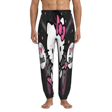 Mens Hello Kitty Sweatpants Lounge Pants Jogger Pants Lightweight Casual with Pocket