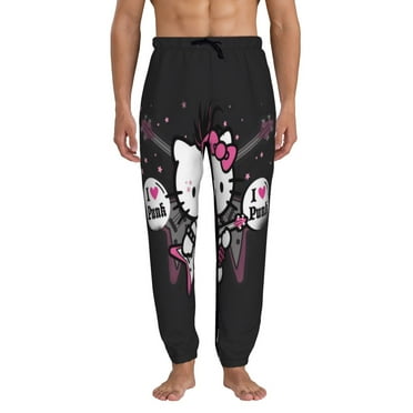 Mens Hello Kitty Sweatpants Lounge Pants Jogger Pants Lightweight Casual with Pocket