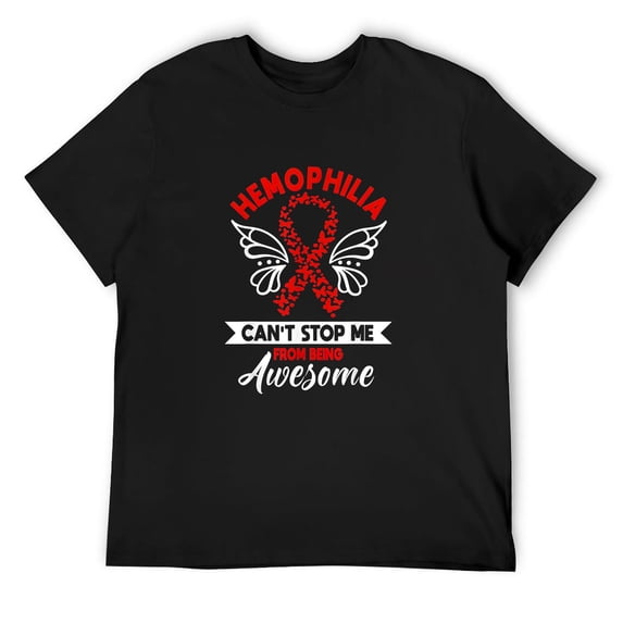 Mens Hemophilia Can't Stop Me From Being Awesome Hemophiliac T-Shirt Black Medium