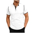 thumbnail image 1 of Mens Henley Button Down Shirt Short Sleeve Business Casual Summer Work T-Shirt Pullover Fathers Gift, 1 of 6