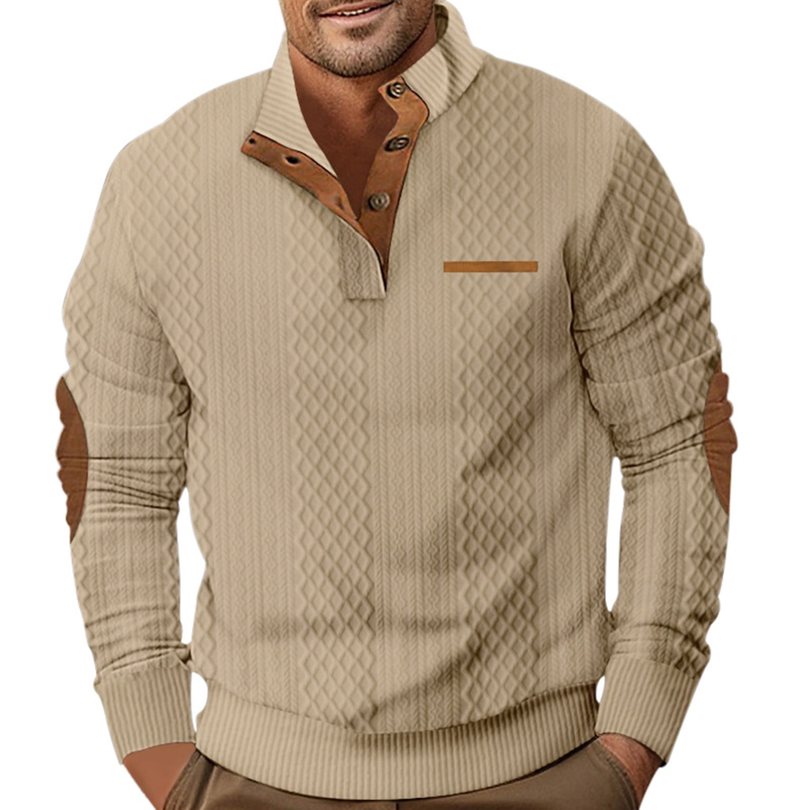 Henley Sweater Men's COOFANDY Men's Long Sleeve Button-Down Knit