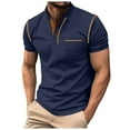 thumbnail image 1 of Mens Clothes Mens T Shirt Mens Henley Button Down Shirts Short Sleeve Casual Summer Beach Shirts Vacation Wedding Shirts Dark Blue S, 1 of 5