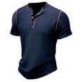 thumbnail image 1 of Mens Henley Shirt Gym Clothes Slim Fit T Shirt Workout Short/Long Sleeve Athletic Tshirt True Classic Casual Tee Pullover T-Shirt Tops, Navy&XL, 1 of 7