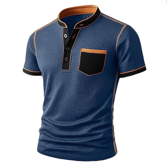 Mens Henley Shirt Long Sleeve Casual Button Up T-Shirts Fashion Cotton Blend Soft Pullover Knit