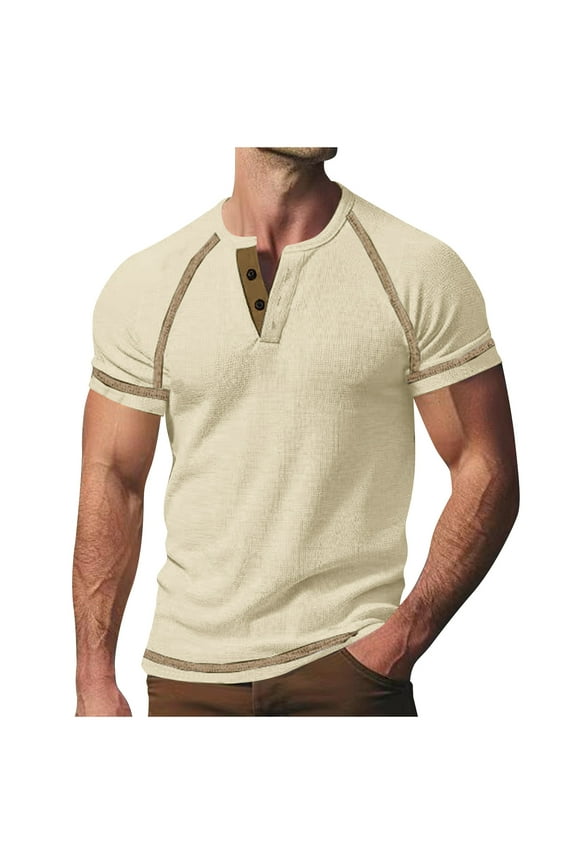 Mens Henley Shirt Raglan Short Sleeve Casual Tshirt Shirt Summer Top Soft Touch V Neck Knit Tee