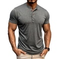 thumbnail image 1 of Mens Henley Shirts Casual Short Sleeve Pullover Tops Relaxed Fit for Gym Workout Everyday Comfort T Shirts for Man, 1 of 8