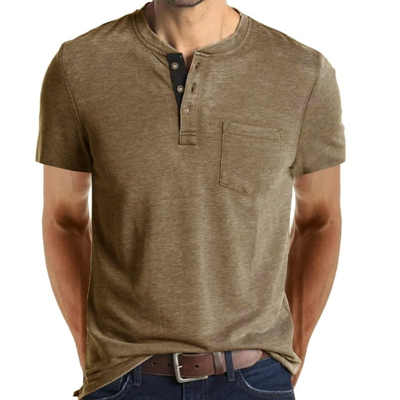 Mens Henley Shirts Long/Short Sleeve T Shirt Fashion Casual Basic Plain Cotton Tee Shirts