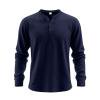 thumbnail image 1 of Mens Henley Shirts Long Sleeve Casual Button T-Shirt Classic Basic Lightweight Solid Pullover Tees Tops (XL, Navy), 1 of 6