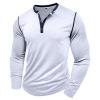 Mens Henley Shirts Long Sleeve Casual Button T-Shirt Classic Basic Lightweight Solid Pullover Tees Tops (XL, White)
