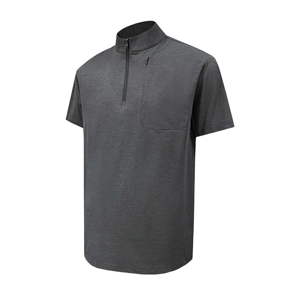 Mens Henley Shirts Short Sleeve Breathable Tops Zip Up Collared Summer Athletic Gym Outfits Lightweight Quick Dry Clothes M-5XL