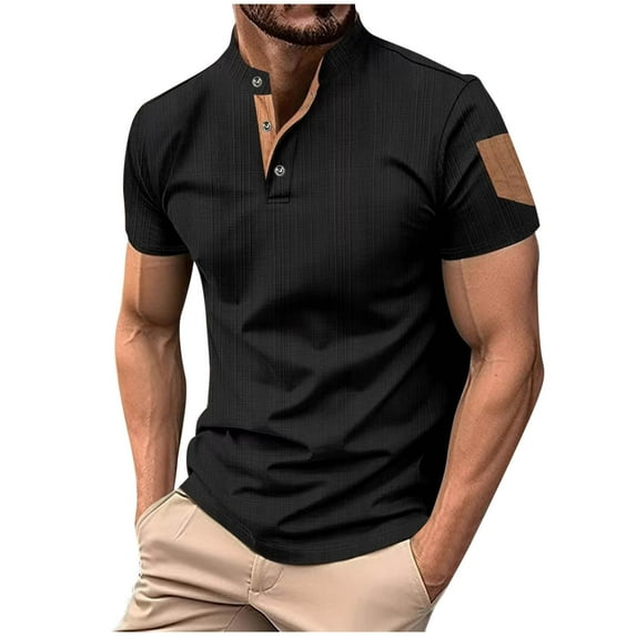 Mens Henley Shirts Short Sleeve Casual Button Down Shirts Lightweight Summer Basic Tee